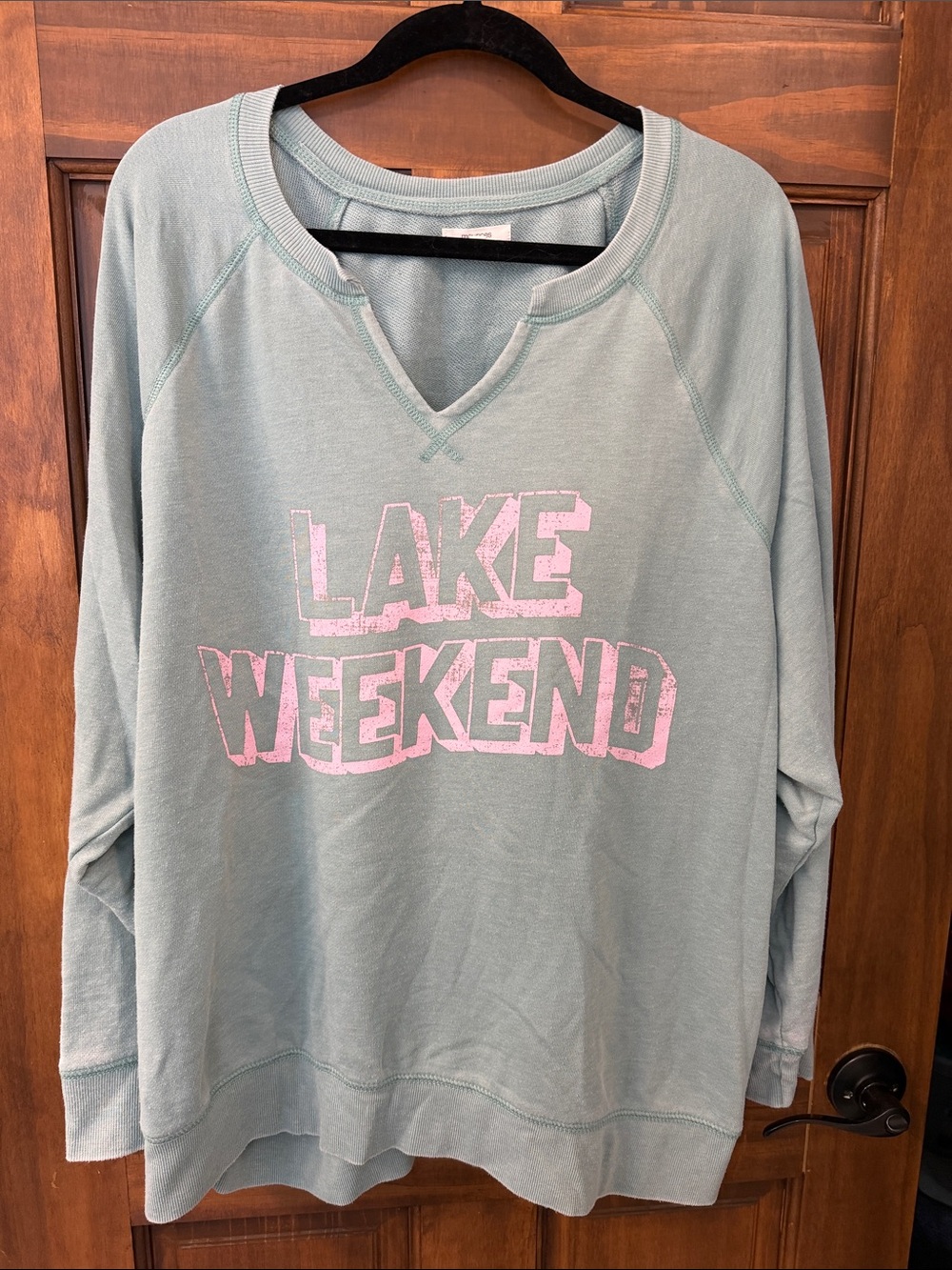 Maurices Mint Pullover Sweatshirt with Pink Lake Weekend Graphic